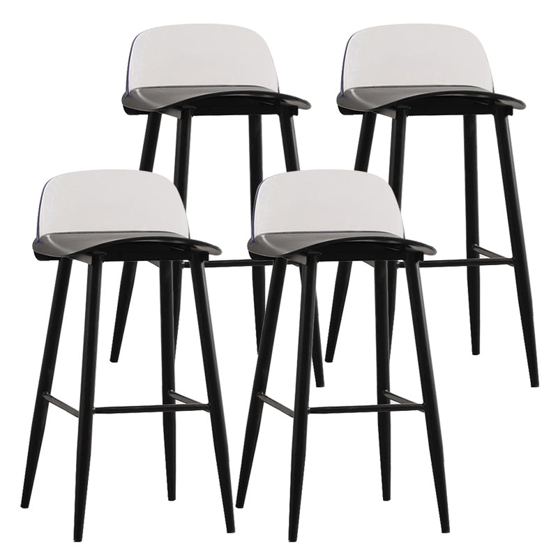 Nordic Armless Backrest Counter Stool Iron Cafe Bar Stool with Acrylic Seat