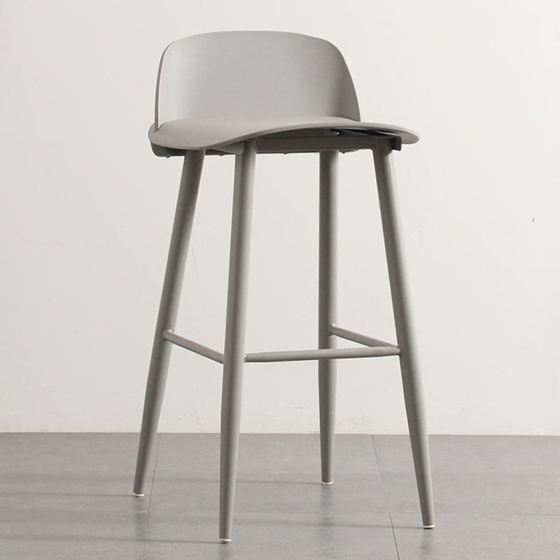 Nordic Armless Backrest Counter Stool Iron Cafe Bar Stool with Acrylic Seat