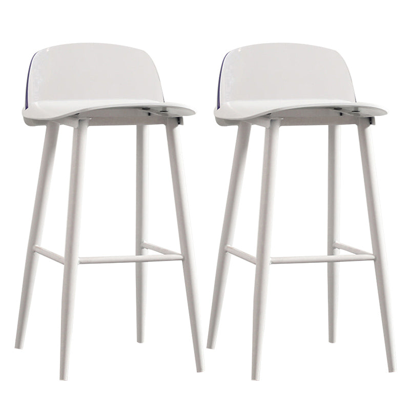 Nordic Armless Backrest Counter Stool Iron Cafe Bar Stool with Acrylic Seat