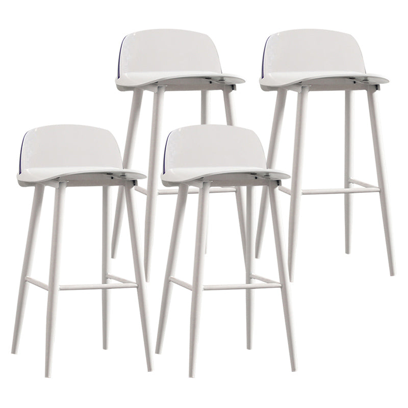 Nordic Armless Backrest Counter Stool Iron Cafe Bar Stool with Acrylic Seat