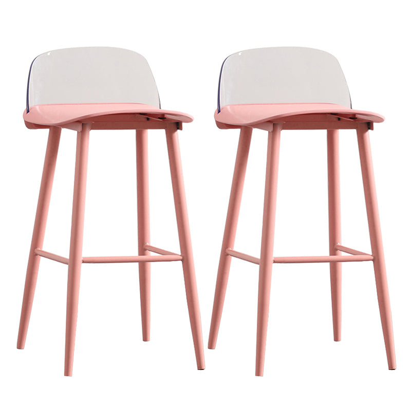 Nordic Armless Backrest Counter Stool Iron Cafe Bar Stool with Acrylic Seat