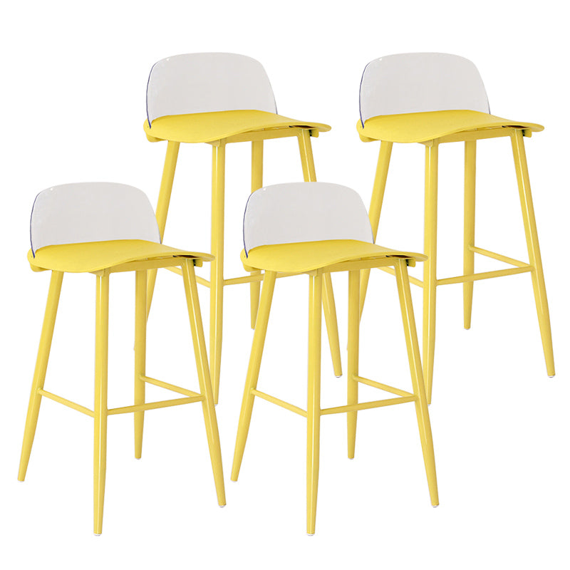 Nordic Armless Backrest Counter Stool Iron Cafe Bar Stool with Acrylic Seat