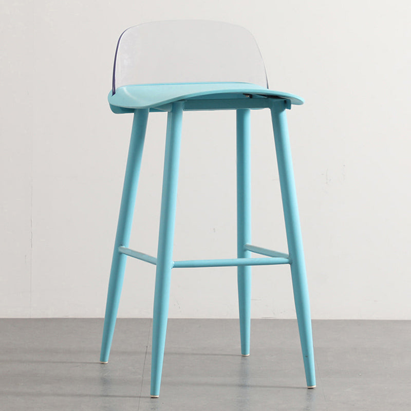 Nordic Armless Backrest Counter Stool Iron Cafe Bar Stool with Acrylic Seat