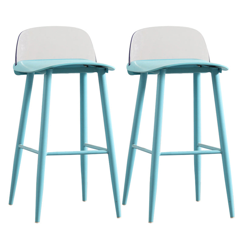 Nordic Armless Backrest Counter Stool Iron Cafe Bar Stool with Acrylic Seat