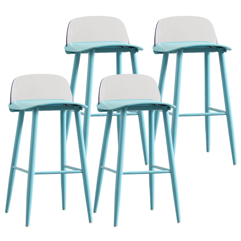 Nordic Armless Backrest Counter Stool Iron Cafe Bar Stool with Acrylic Seat