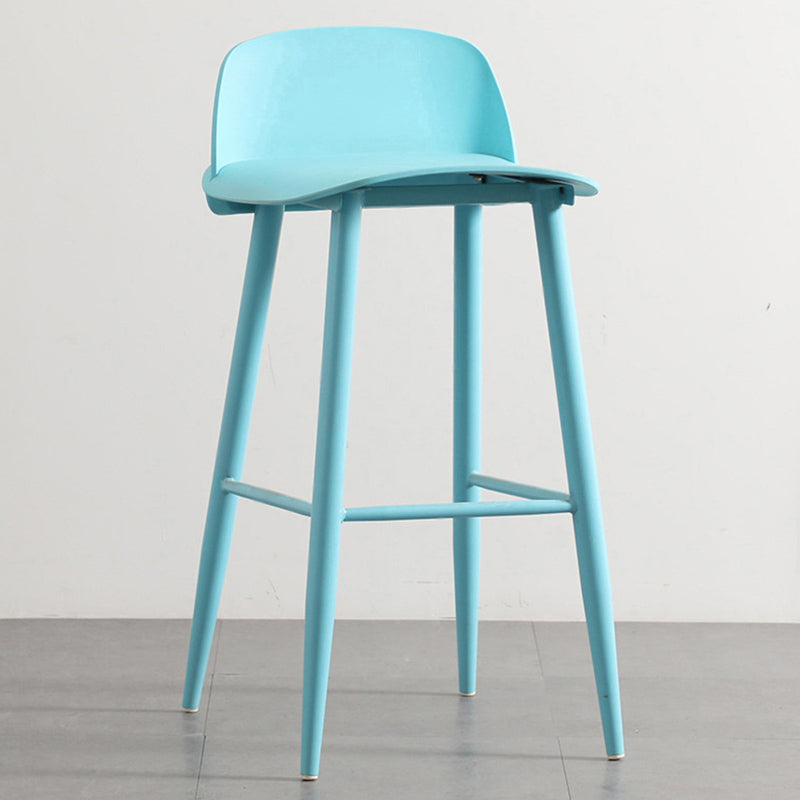 Nordic Armless Backrest Counter Stool Iron Cafe Bar Stool with Acrylic Seat