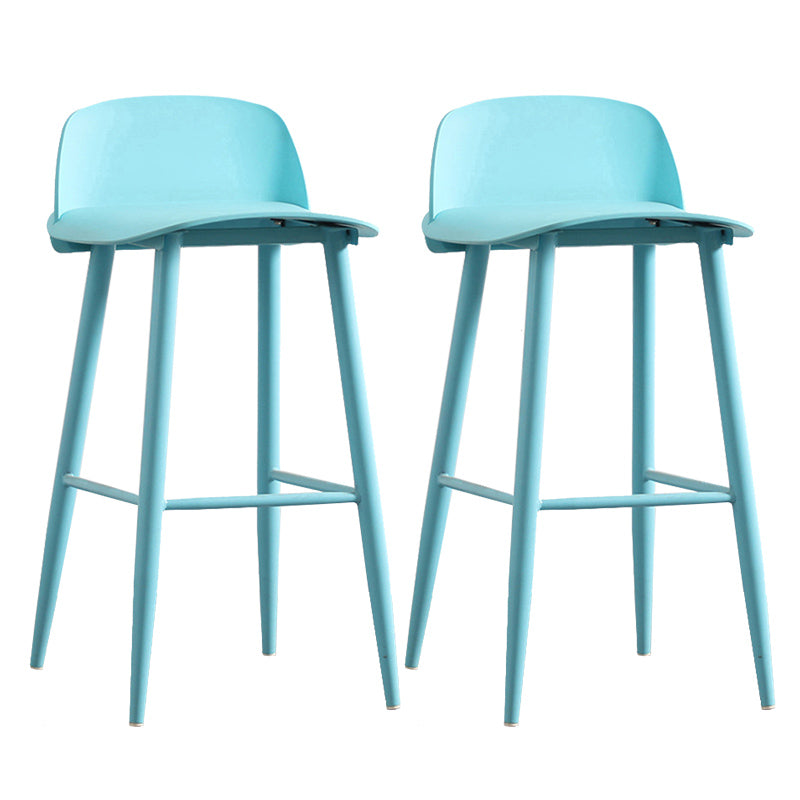Nordic Armless Backrest Counter Stool Iron Cafe Bar Stool with Acrylic Seat