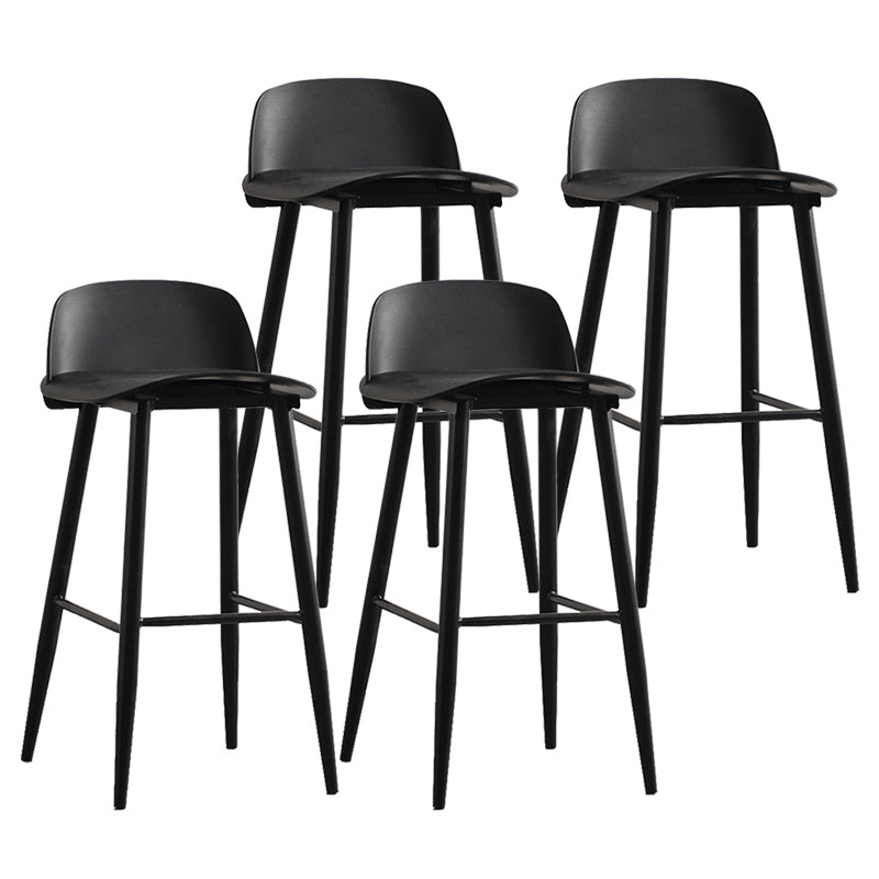 Nordic Armless Backrest Counter Stool Iron Cafe Bar Stool with Acrylic Seat
