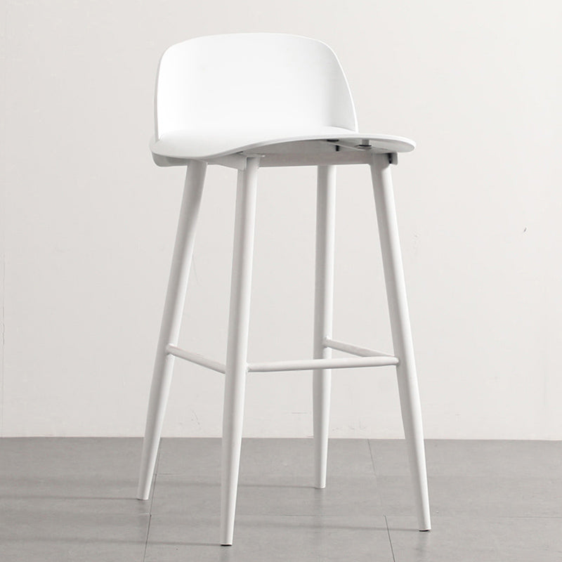 Nordic Armless Backrest Counter Stool Iron Cafe Bar Stool with Acrylic Seat