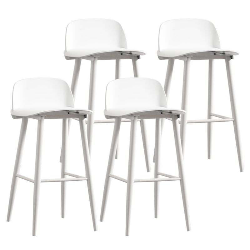 Nordic Armless Backrest Counter Stool Iron Cafe Bar Stool with Acrylic Seat