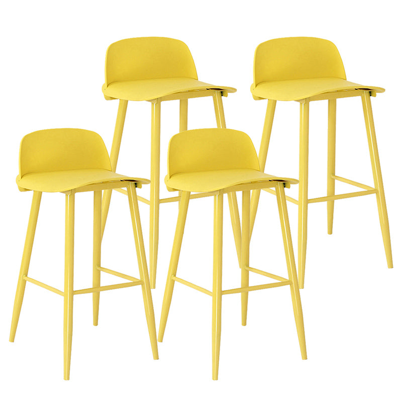 Nordic Armless Backrest Counter Stool Iron Cafe Bar Stool with Acrylic Seat