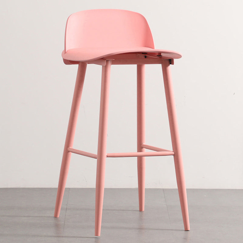 Nordic Armless Backrest Counter Stool Iron Cafe Bar Stool with Acrylic Seat