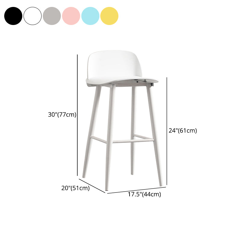 Nordic Armless Backrest Counter Stool Iron Cafe Bar Stool with Acrylic Seat