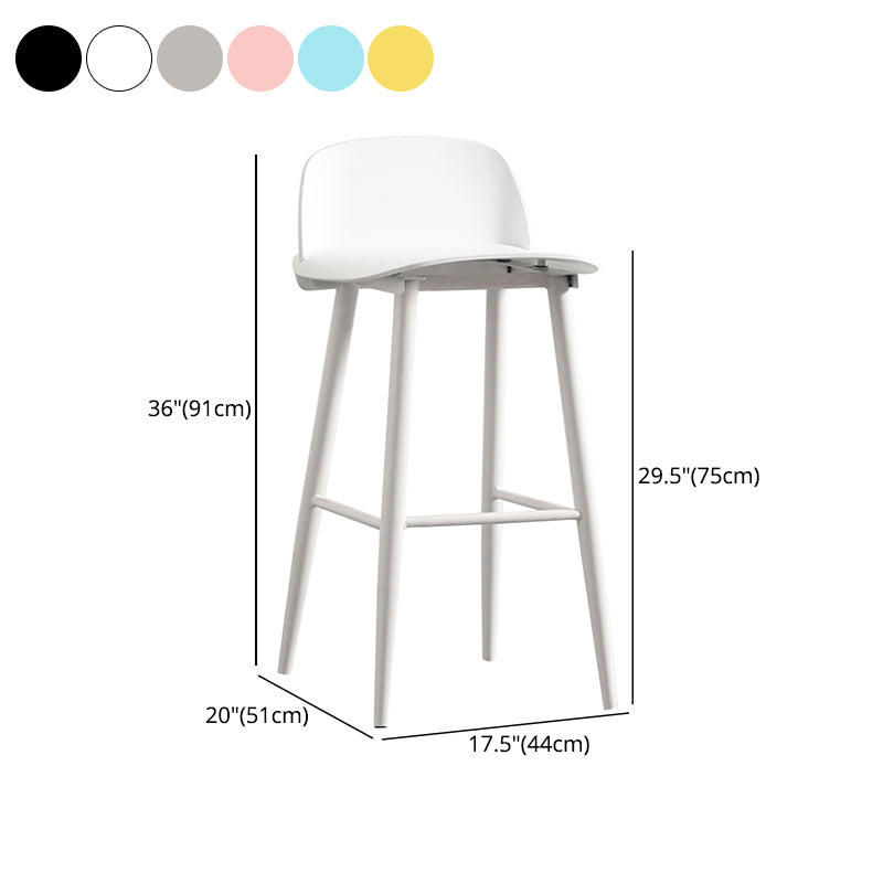 Nordic Armless Backrest Counter Stool Iron Cafe Bar Stool with Acrylic Seat