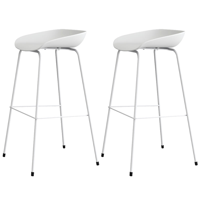 Contemporary Bar-stool Plastic Counter Bar Stool with Metal Legs for Kitchen