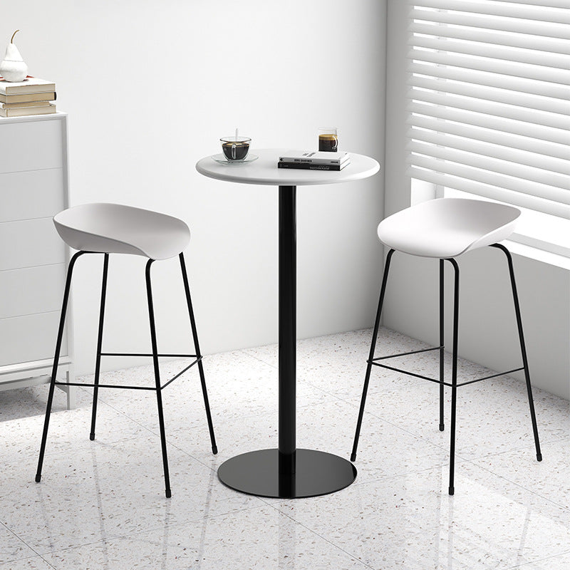 Contemporary Bar-stool Plastic Counter Bar Stool with Metal Legs for Kitchen