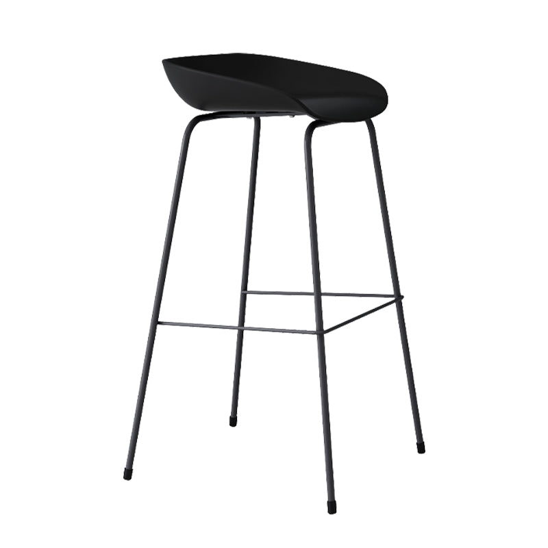 Contemporary Bar-stool Plastic Counter Bar Stool with Metal Legs for Kitchen