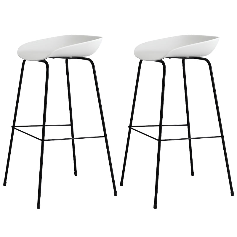 Contemporary Bar-stool Plastic Counter Bar Stool with Metal Legs for Kitchen