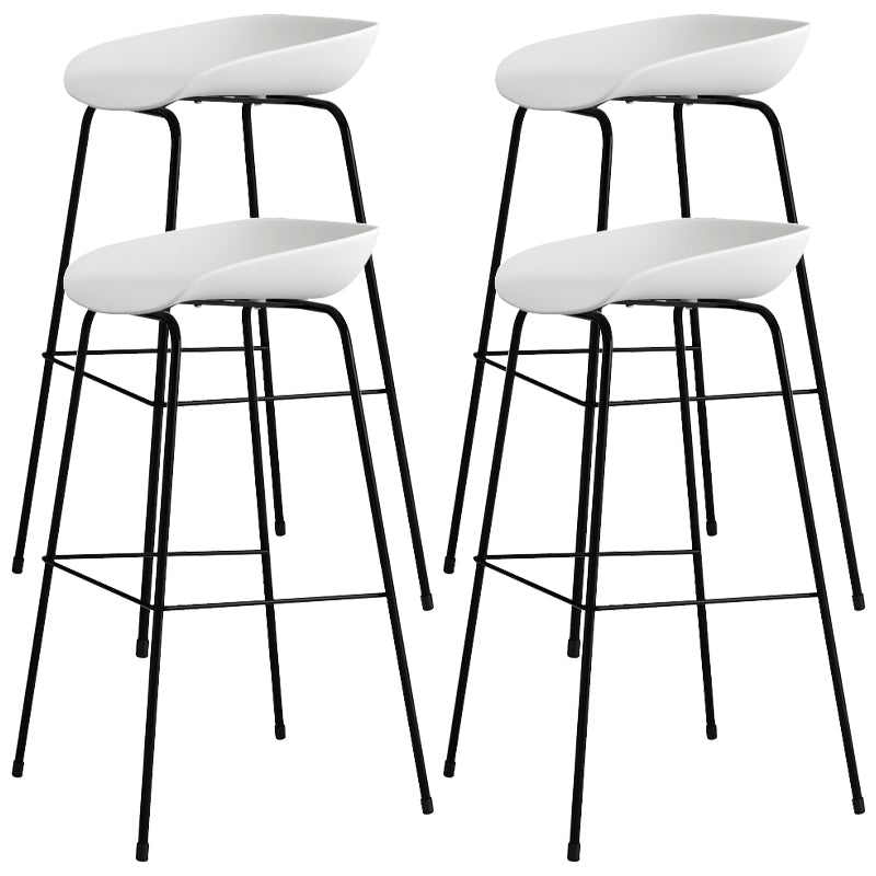Contemporary Bar-stool Plastic Counter Bar Stool with Metal Legs for Kitchen