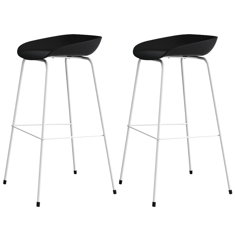 Contemporary Bar-stool Plastic Counter Bar Stool with Metal Legs for Kitchen