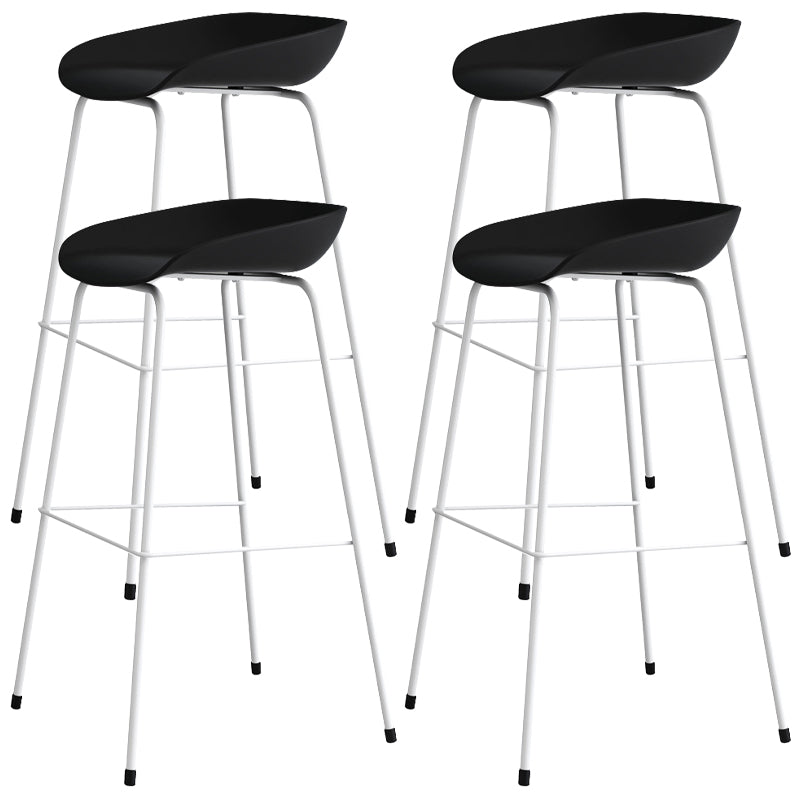 Contemporary Bar-stool Plastic Counter Bar Stool with Metal Legs for Kitchen