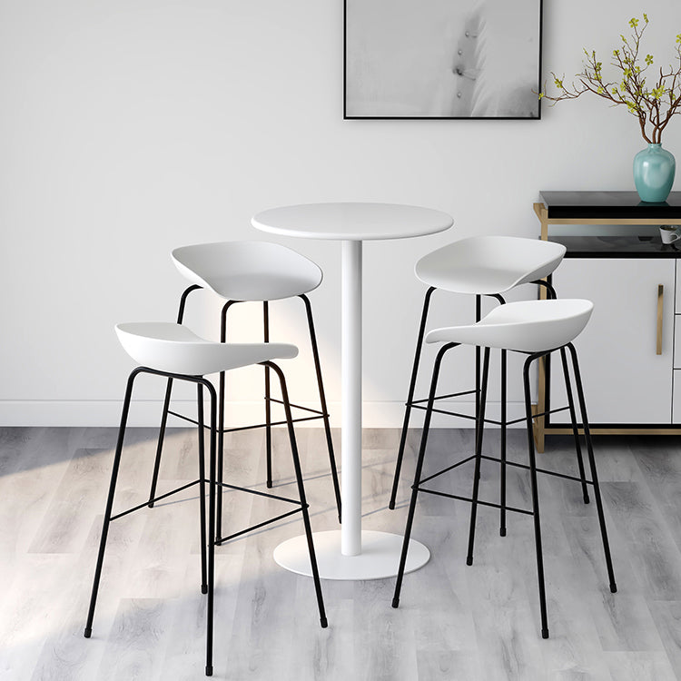 Contemporary Bar-stool Plastic Counter Bar Stool with Metal Legs for Kitchen