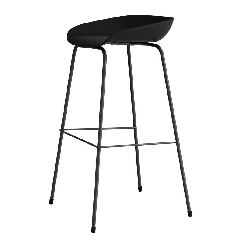 Contemporary Bar-stool Plastic Counter Bar Stool with Metal Legs for Kitchen