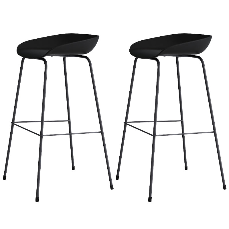 Contemporary Bar-stool Plastic Counter Bar Stool with Metal Legs for Kitchen