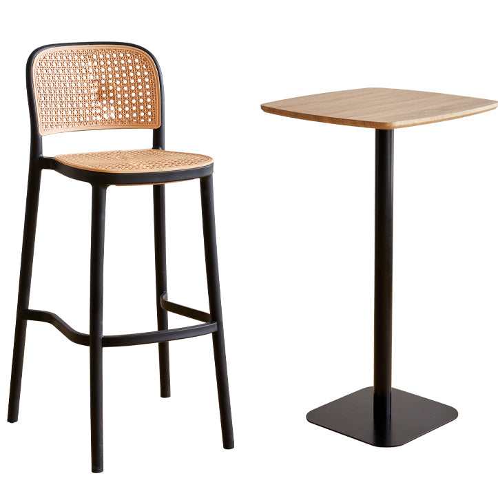 Contemporary Bar-stool Plastic Counter Bar Stool with Plastic Legs for Kitchen