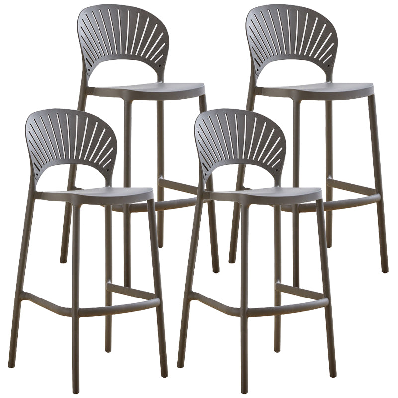 Modern Bar-stool Plastic Counter Bar Stool with Plastic Legs for Kitchen