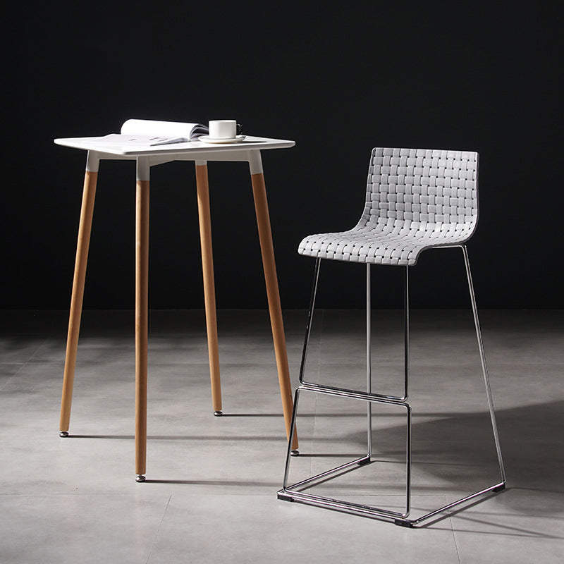 Modern Bar-stool Plastic Counter Bar Stool with Metal Legs for Kitchen