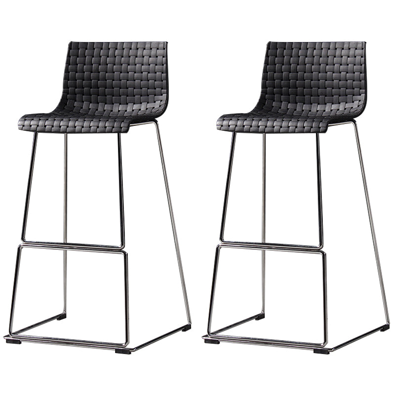 Modern Bar-stool Plastic Counter Bar Stool with Metal Legs for Kitchen