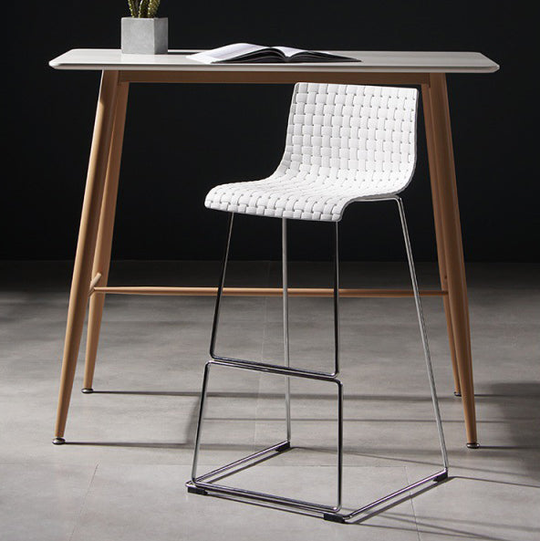 Modern Bar-stool Plastic Counter Bar Stool with Metal Legs for Kitchen