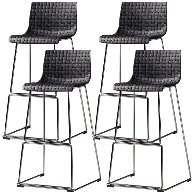 Modern Bar-stool Plastic Counter Bar Stool with Metal Legs for Kitchen