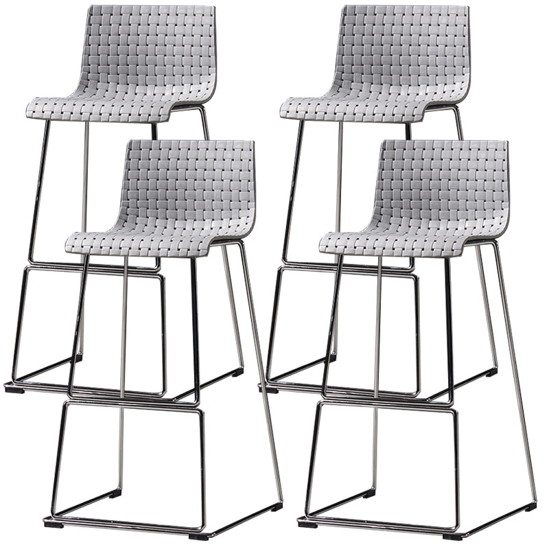 Modern Bar-stool Plastic Counter Bar Stool with Metal Legs for Kitchen