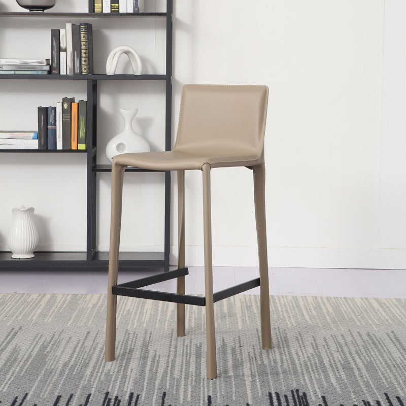 Modern Bar-stool Leather Counter Bar Stool with Metal Legs for Kitchen