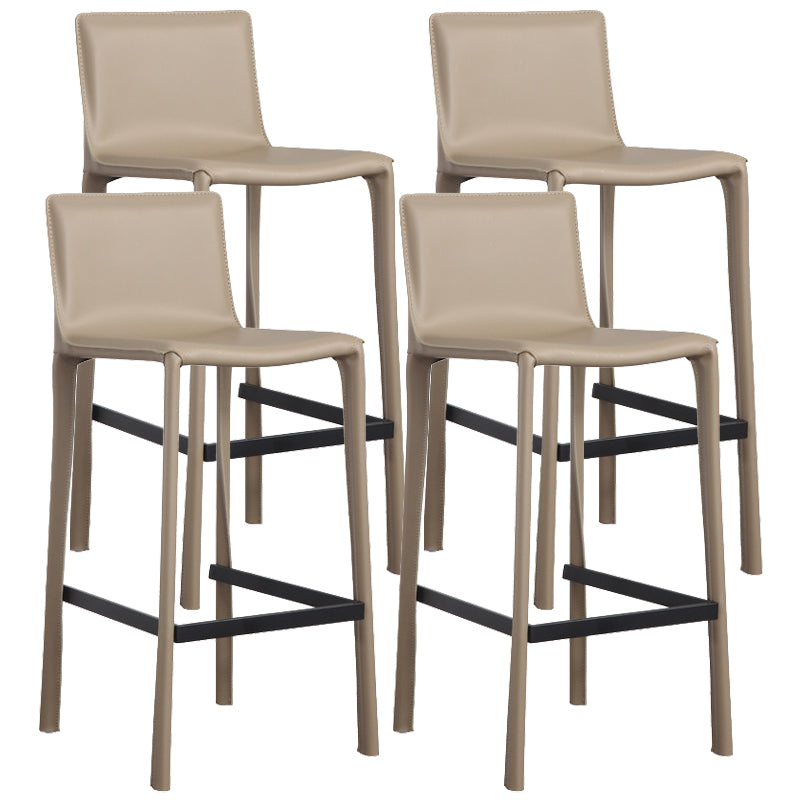 Modern Bar-stool Leather Counter Bar Stool with Metal Legs for Kitchen