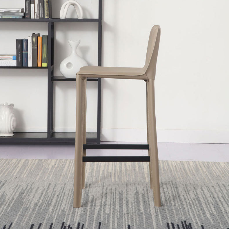 Modern Bar-stool Leather Counter Bar Stool with Metal Legs for Kitchen