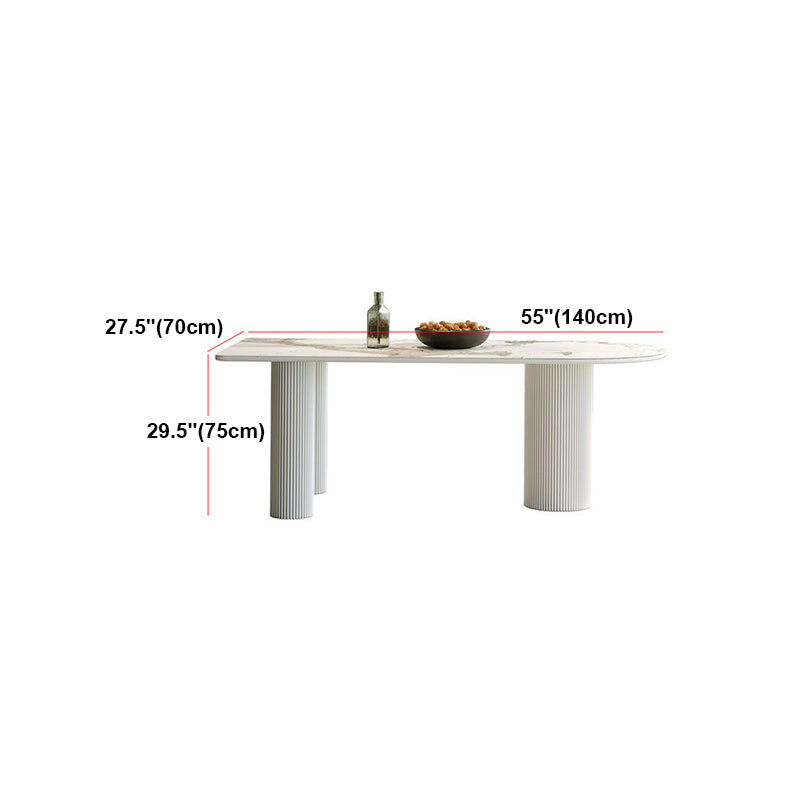 Metal Contemporary Free Form Dining Table Sintered Stone Table with 3 Legs