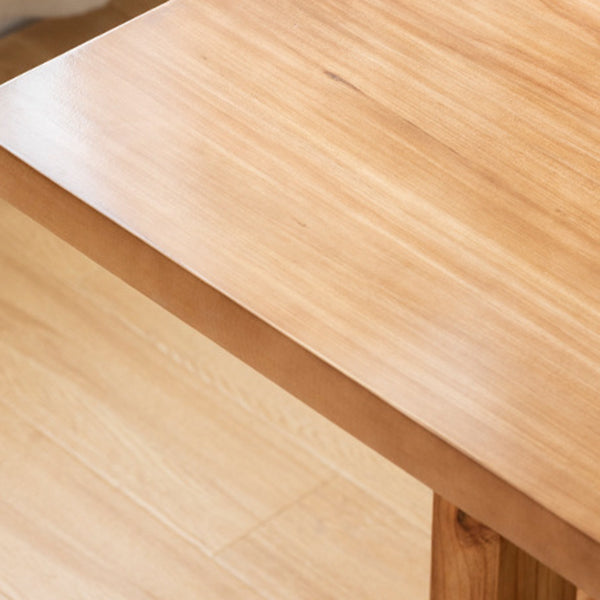 Modern Rectangular Dining Table Solid Wood Dining Table with Double Pedestal