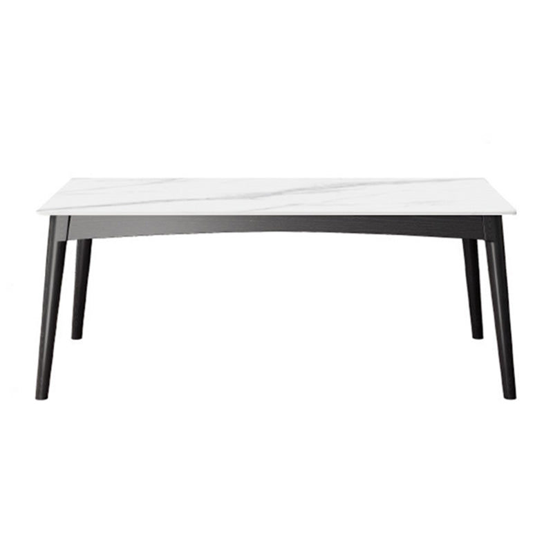Table de salle à manger blanche moderne avec 4 pieds Table de salle à manger rectangulaire en ardoise