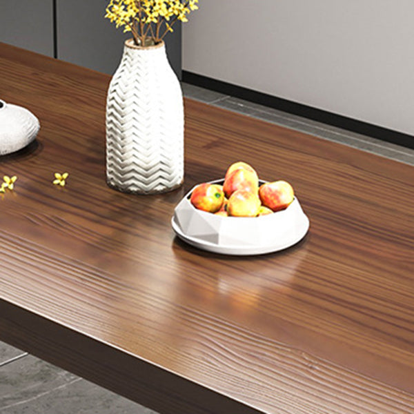 Modern Solid Wood Table Rectangular Pine Wood Dining Table with Black Sled Base