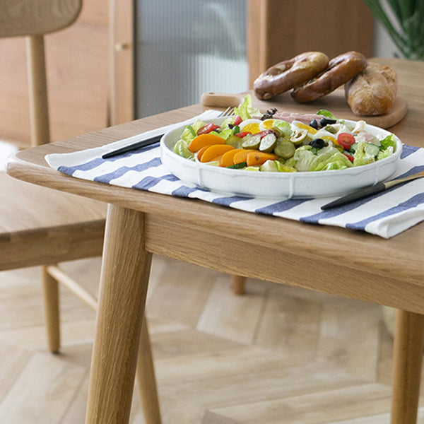 Solid Oak Dining Table Modern Rectangle Dining Table with 4 Natural Finish Legs