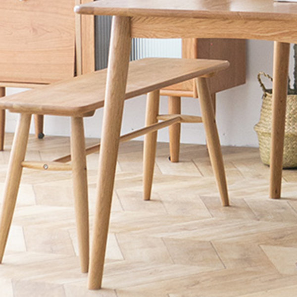 Solid Oak Dining Table Modern Rectangle Dining Table with 4 Natural Finish Legs