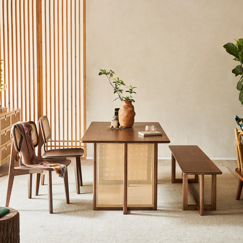 Rectangle Dinette Table Simplicity Style Solid Wood Dinner Room Kitchen Table