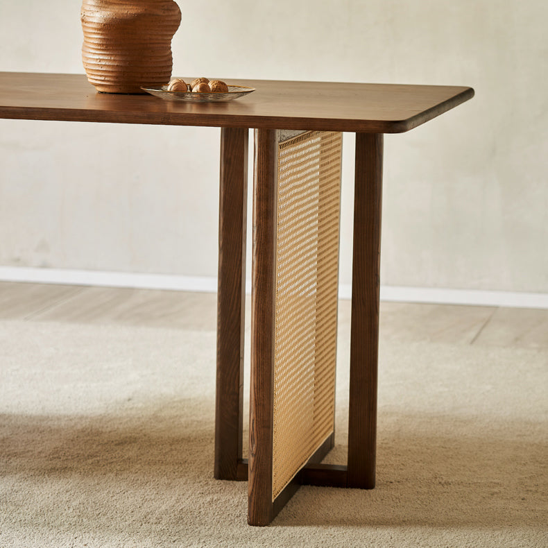 Rectangle Dinette Table Simplicity Style Solid Wood Dinner Room Kitchen Table