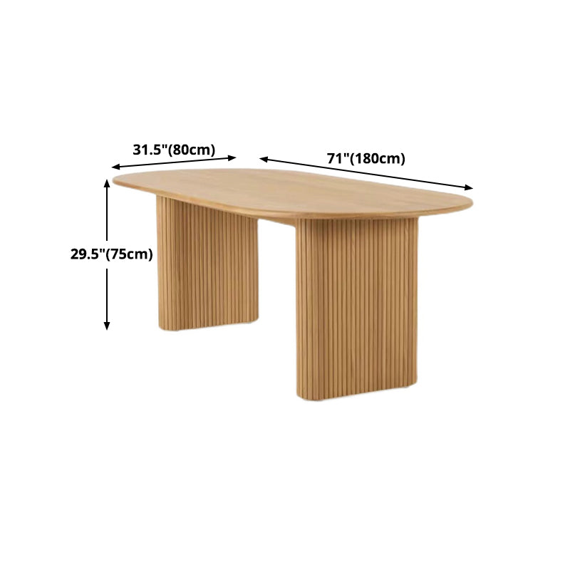 Double Pedestal Furniture Simplicity Style Oval Solid Wood Dining Room Collection