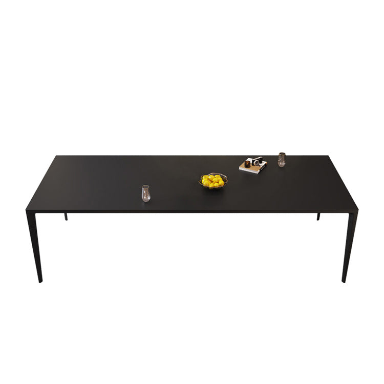 Black Stone Dining Table Contemporary Dining Table with 4 Legs