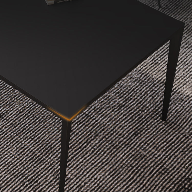 Black Stone Dining Table Contemporary Dining Table with 4 Legs