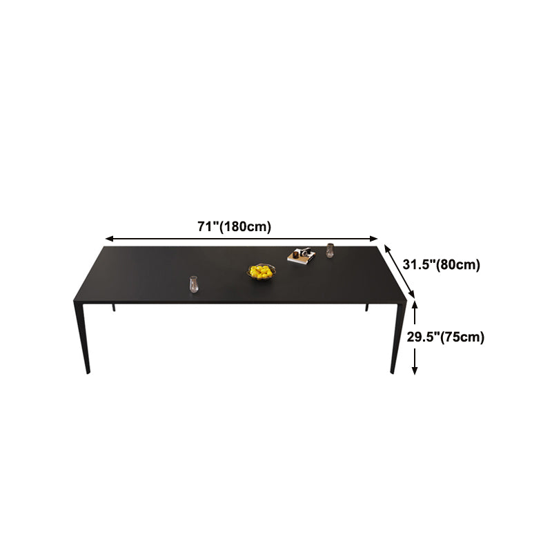 Black Stone Dining Table Contemporary Dining Table with 4 Legs